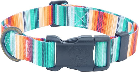 Country Brook Petz - Deluxe Sedona Stripes Dog Collar - Made in The U.S.A. - Country and Western Collection Featuring Rustic Designs (5/8 Inch, Small)