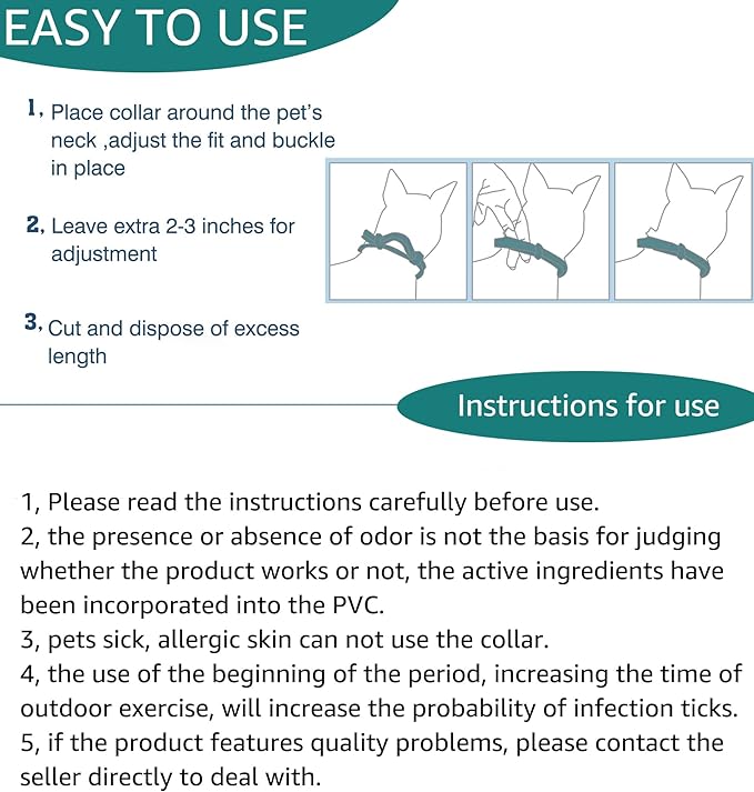Flea and Tick Collar for Large Dog, Safe, Waterproof, Free Comb, Charity 2 Packs