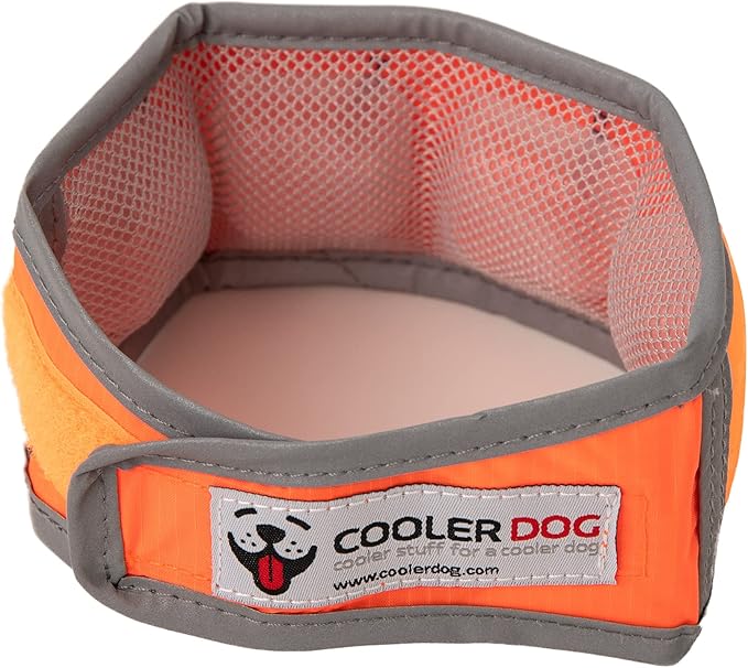 Hi-Vis Dog Cooling Collar - Orange Reflective Re-Freezable Ice Collar (Small)