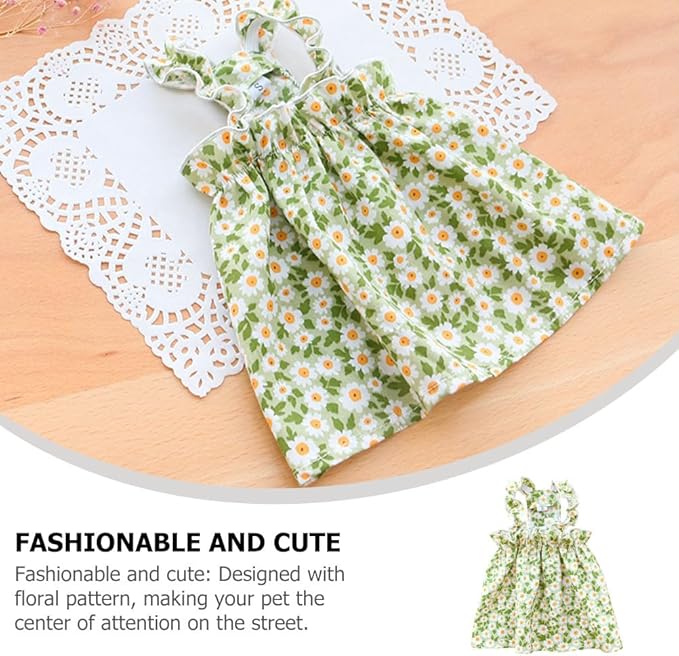 Floral Dog Dress Dogs Cats Cute Princess Puppy Kitten Skirt Pet Clothes Chihuahua Yorkies Dog Birthday Dress Spring Outfits Pets