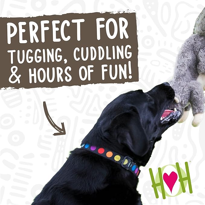 HuggleHounds Plush Dog Toy - Fuzzy Dog Toy, Soft Fleece, Interactive Durable Stuffed, For Small and Large Breeds with Squeaker - Feller Squirrel, Large