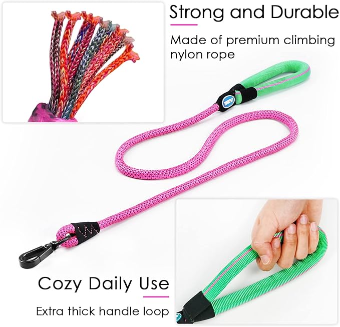 ThinkPet No Pull Harness Set Breathable Sport Harness with Handle - Reflective Padded Dog Safety Vest with Reflective Neon Dog Leash L Harness Leash Pack Red