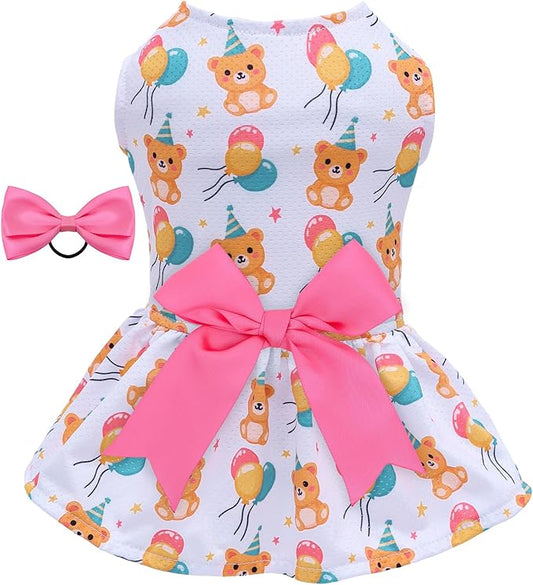 CuteBone Dog Mesh Dress Puppy Sundress Pet Outfit Summer Fashion for Small Dogs Girl Cat Clothes BF40M