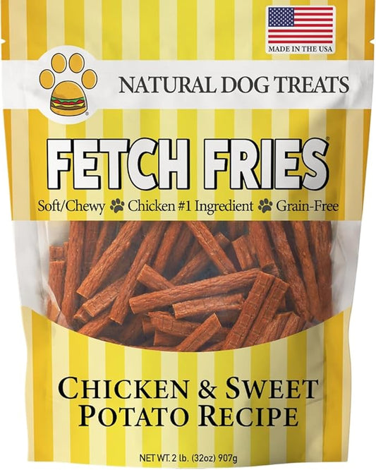 Chicken and Sweet Potato Dog Treats, Soft Chicken Jerky for Small and Large Breeds, Naturally Healthy, Made in The USA (32 oz)