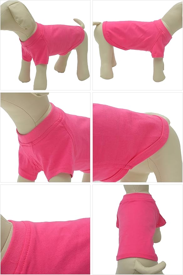 Lovelonglong Pet Clothing Dog Costumes Basic Blank T-Shirt Tee Shirts for Small Dogs Rosered S