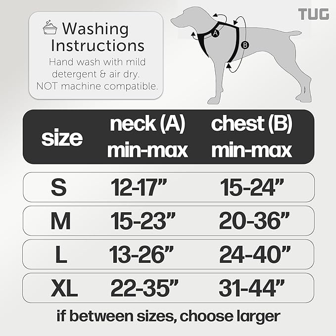 TUG Grab Dog Harness | Integrated Traffic Leash Magnetically Attached for Quick Control (Large/Black)