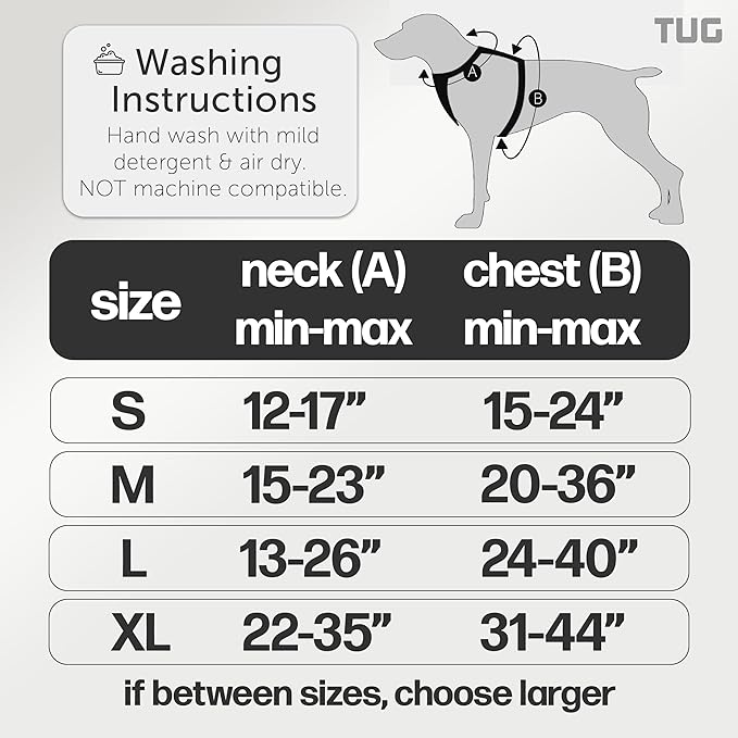 TUG Grab Dog Harness | Integrated Traffic Leash Magnetically Attached for Quick Control (Medium/Black)