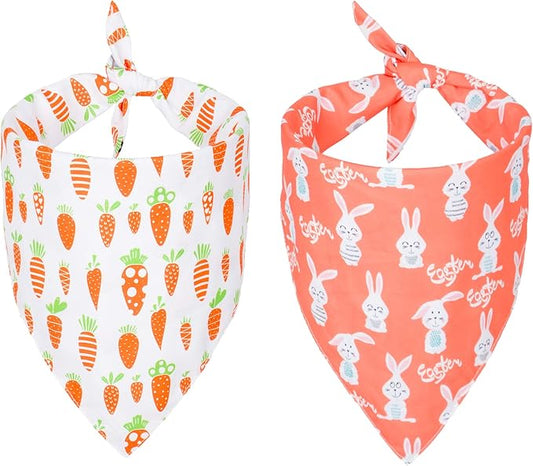 ADOGGYGO Easter Dog Bandana, Multiple Sizes Offered, Reversible Festival Pet Bandana Triangle Dog Scarf for Large X-Large Dogs Pets (X-Large, Easter)
