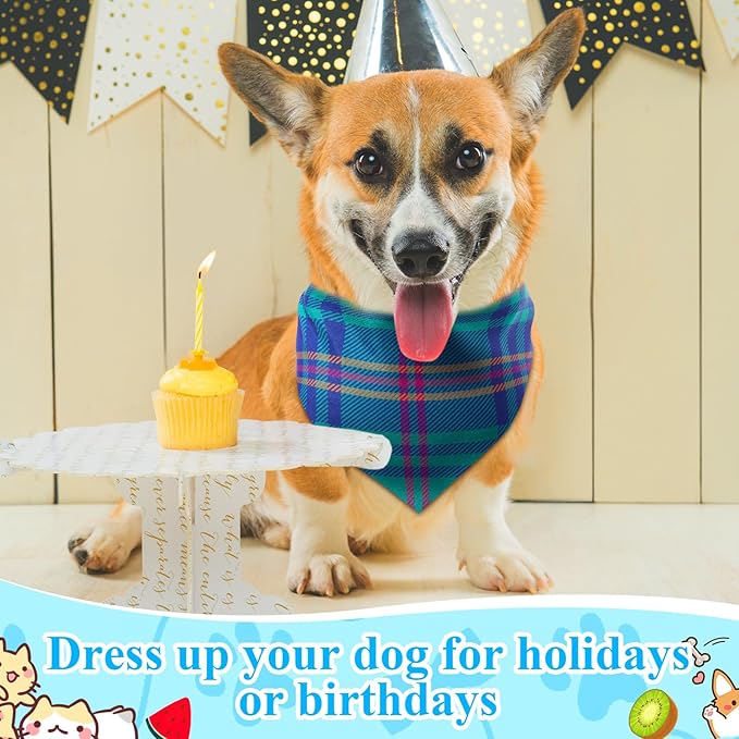 72 Pcs Boy Dog Bandanas Bulk Summer Triangle Scarf Colorful Cat Bibs Puppy Scarf Paw Pet Bandanas for Puppy Cat Birthday Party Costume