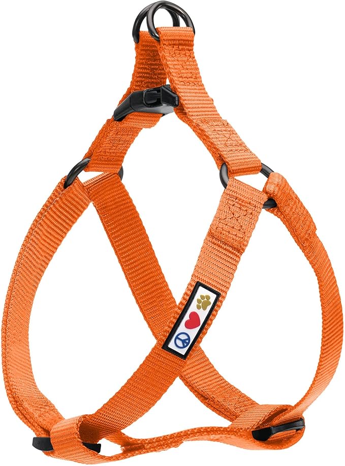 Pawtitas Solid Color Step in Dog Harness or Vest Harness Dog Training Walking of Your Puppy Harness Small Dog Harness Orange Dog Harness