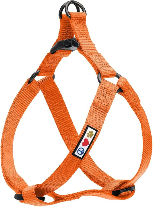 Pawtitas Solid Color Step in Dog Harness or Vest Harness Dog Training Walking of Your Puppy Harness Small Dog Harness Orange Dog Harness