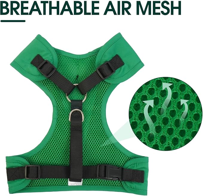 Kuoser Dog Tuxedo Harness, Adjustable Dog Harness No Pull for Small Medium Dogs, Dog Wedding Suit with Bow Tie Party Costume Green XL