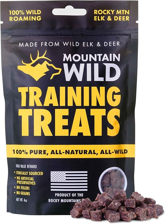 Training Treat Nibs for Dogs, Elk & Deer Protein, Rewards for Effective Dog Training, All Natural, No Fillers, No Artificial Preservatives (4 Ounce, 1, Count)