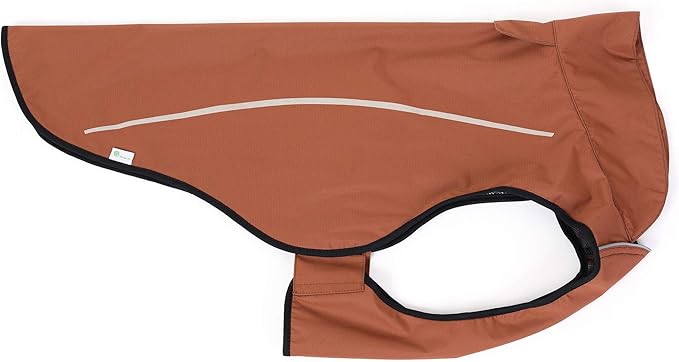Mile High Life Dog Raincoat, Adjustable Waterproof Reflective Rain Jacket for Small Medium Large Dogs, Lightweight Breathable Pet Rain Coat with Leash Hole(Brown,S Chest 22-25")