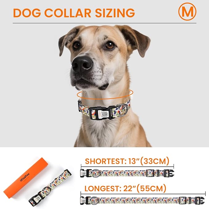 Reflective Dog Collars for Medium Dogs Soft Nylon Camo Green Sized M