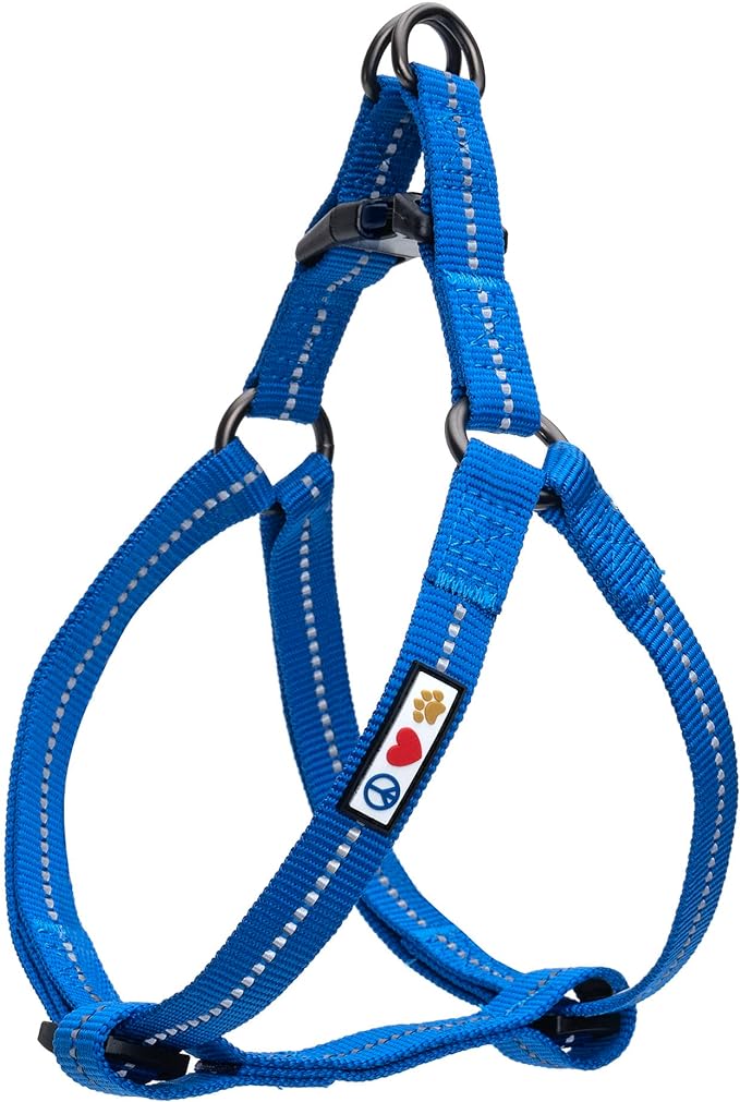 Pawtitas Recycled Dog Harness with Reflective Stitched a Puppy Harness Made from Plastic Bottles Collected from Oceans Small Blue Ocean