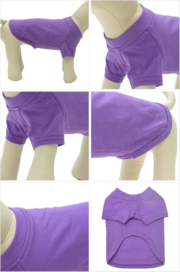 Lovelonglong Pet Clothing Dog Costumes Dachshund Clothes Blank T-Shirt Tee Shirts for Dachshund Dogs,Corgi 100% Cotton Purple D-XL