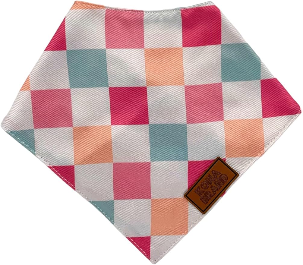 KonaBrandCo- Premium Handmade Dog Bandana | Dual Layered Silky Durable Polyester Fabric | Adjustable Fit Custom Shape- Won't Roll (Small, SASSY)