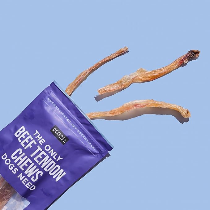 Natural Rapport Beef Tendon Dog Treats - The Only Beef Tendon Chews Dogs Need - All Natural Dog Treats for Small and Large Dogs (10 Chews)