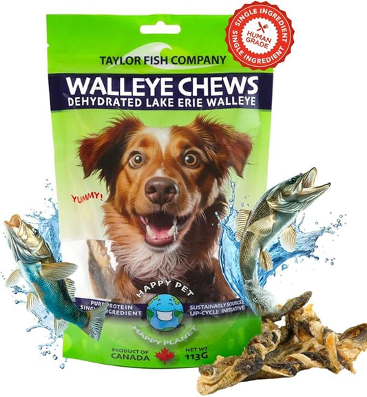 Fish Dog Treats For Small, Medium, Large Dogs - One Ingredient All Natural Organic Dog Training Treats - Human Grade, High Protein, Low Fat, Omega3, Grainfree - Satisfies Dog's Urge to Chew (4oz Bag)