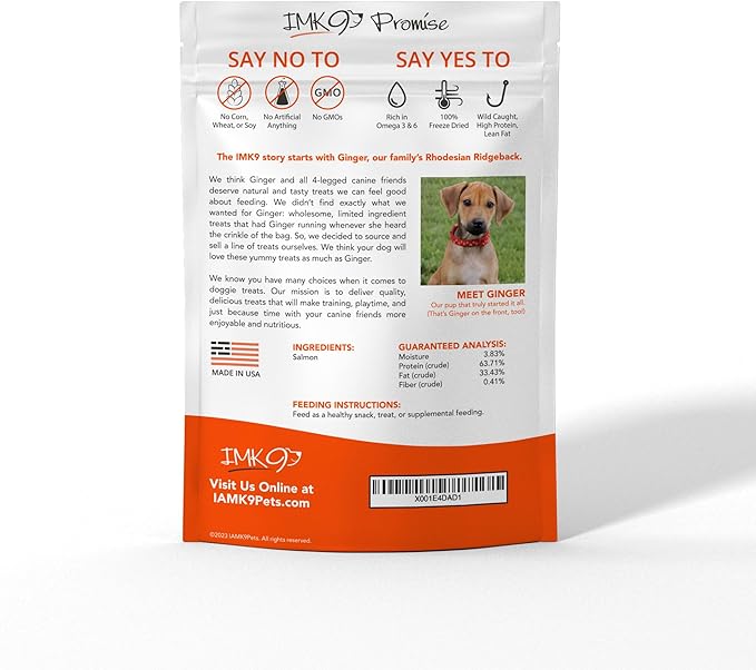 Freeze Dried Salmon Dog Treats – All Natural Dog Treats, Healthy Protein, High Value Training – Omega 3-6 Fish Oil - 100% Pure Fish with Skin, Wild Caught - Single Ingredient, Grain Free - Made in USA