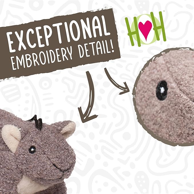 HuggleHounds Plush Dog Toy - Fuzzy Dog Toy, Soft Fleece, Interactive Durable Stuffed, For Small and Large Breeds with Squeaker - Feller Squirrel, Large