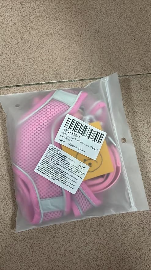 Aiitle Easy Walk Dog Harness and Leash Set - Pet Supply No Pull, Step in Adjustable Dog Harness with Padded Vest for All Weather, Dog Harness No Choke Over, Easy to Put on Medium Dogs Pure Pink L