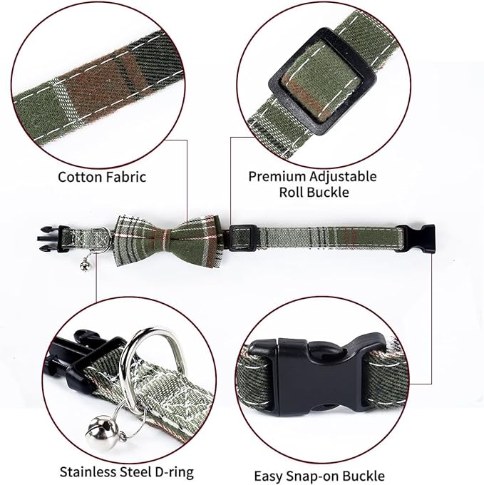 SuperBuddy Dog Collar, Adjustable Dog Collar with Bowtie, Pet Collar for Dog Soft Bowtie Dog Collars for Small Medium Large Pet