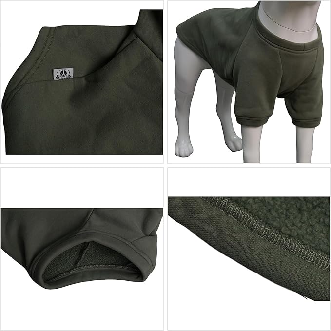 Lovelonglong Sweatshirt Cold Weather Pullover Autumn and Winter T-Shirts for Small Medium Large Size Dogs Army-Green S