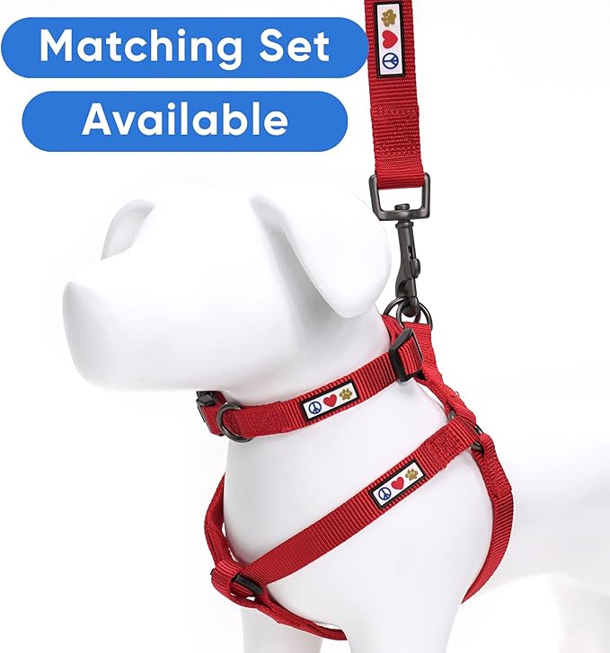 Pawtitas Solid Color Step-in Dog Harness - Red, Large, for Training & Walking Your Puppy