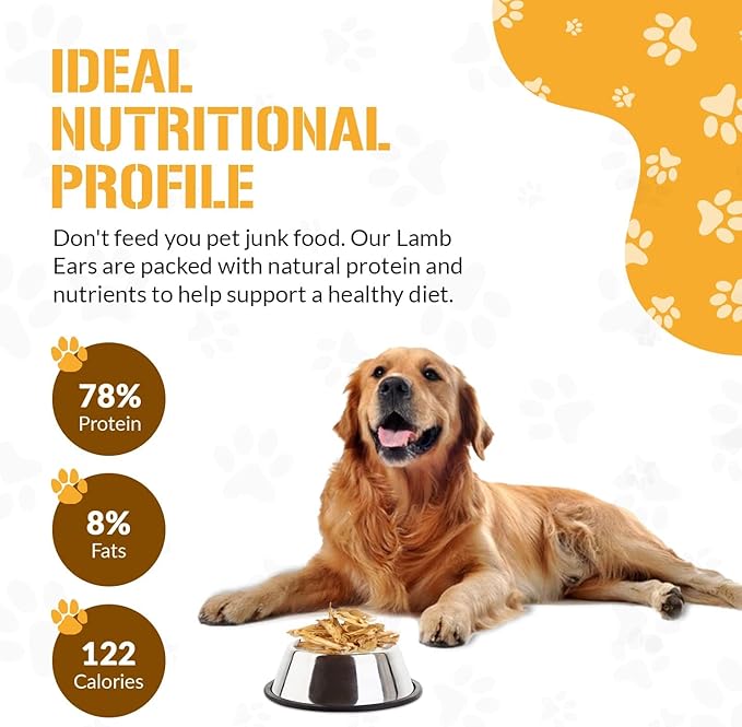 Dog Chits Lamb Ears for Dogs - Dog and Puppy Chews | 15 Pack | Made in USA | All Natural Treats | Boiled and Baked with Nothing Added | Long Lasting Chew | Great for Dental Health | Low Odor