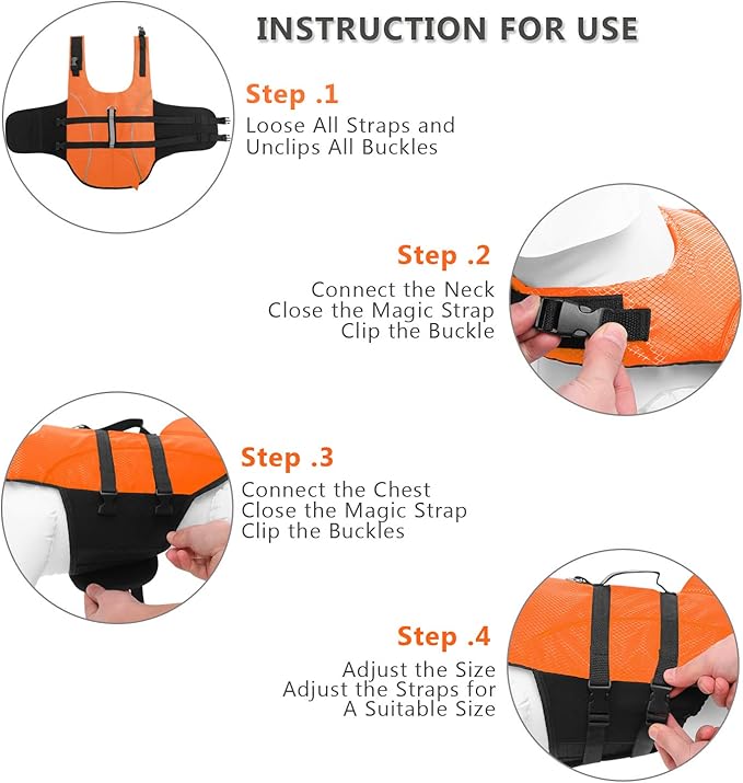 Queenmore Small Dog Life Jacket XXS, Puppy Life Jackets for Small Dogs, Little Dog Life Vest for Swimming/Boating, Cat Life Jacket/Life Vest, Lightweight Shark Pet Water Vest with Handle/Leash Hook
