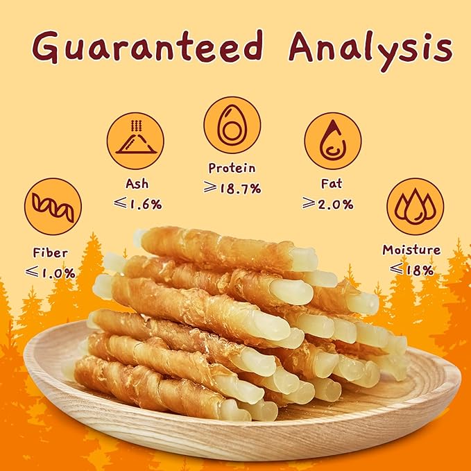 Jungle Calling Rawhide Free Treats for Dogs, Chicken Wrapped Cod Sticks Dog Treats, Soft Chewy Treats for Training Rewards, 10.6 oz (Chicken)