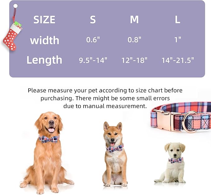 Adjustable Bow Tie Dog Collar Printed Cute Patterns Spring Summer Soft Pet Collars for Small Medium Large Dogs