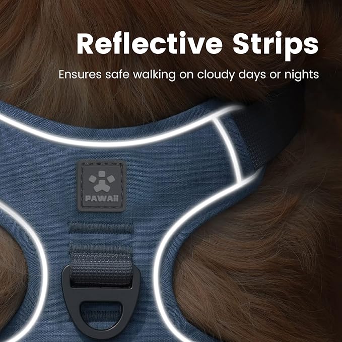 Pawaii Dog Harness for Medium Dogs No Pull, No Pull Dog Harness with Pet ID Tag, No Choke Front Clip Harness Dog, Adjustable Soft Padded Pet Vest with Easy Control Handle