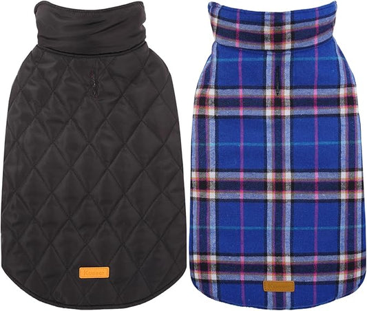 Kuoser Warm Dog Coat, Waterproof Dog Jacket for Extra Large Dogs, Adjustable Durable XXXL Doggie Winter Coat Reversible Puppy Cold Weather Apparel for Large Breed, Navy 3XL