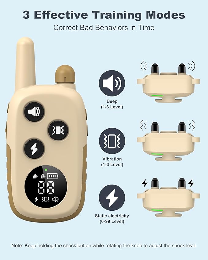 Jugbow Dog Shock Collar - 4200FT Dog Training Collar with Remote for 5-120 lb Large Medium Small Dogs, Rechargeable Waterproof IPX8 E Collars with Beep (1-3) Vibration(1-3) Safe Static(0-99)