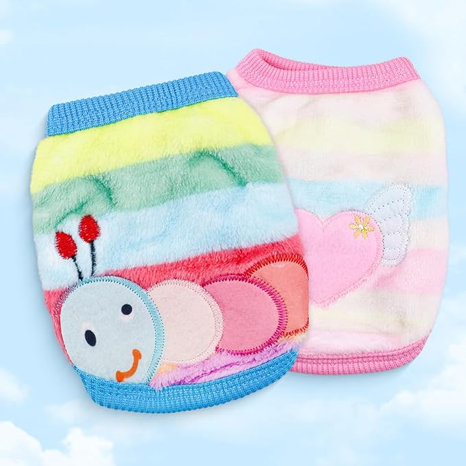 4 Pcs Bunny Clothes for Rabbits- Small Animal Guinea Pig Warm Vest Clothes Costume Soft T-Shirt Clothes for Rabbits Hamster Clothes Kitten Ferret Chihuahua Puppy Mini Dog and Small Animals XS