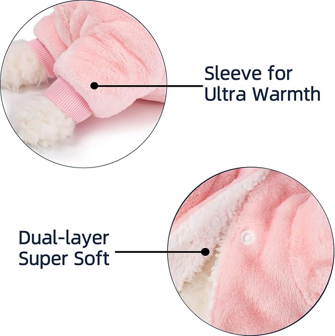 FabriCastle Small Dog Sweater, Dog Clothes for Small Dogs Girl & Cats, Ultra Soft and Warm Pet Coat, Winter Pet Jacket, Doggy Apparel Costumes, Fleece Female Puppy Outfits Snap On (Pink, Large)