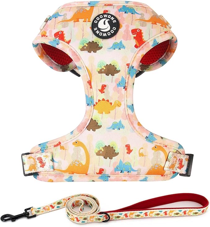 Dog Harness and Leash Set, Adjustable Dog Harness, Dog Leash, No Pull No Choke Puppy Harnesses for Walking Training for Small, Medium, Large Pet