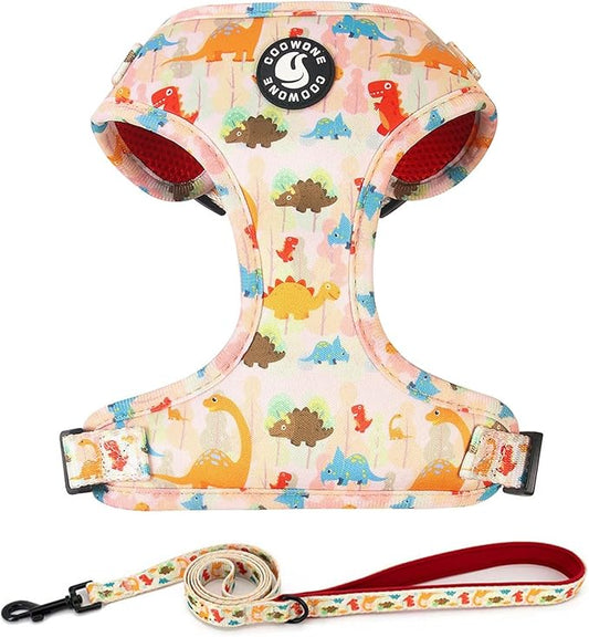 Dog Harness and Leash Set, Adjustable Dog Harness, Dog Leash, No Pull No Choke Puppy Harnesses for Walking Training for Small, Medium, Large Pet