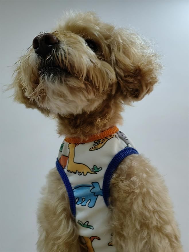Dog Clothes Puppy Cute Dinosaur Pet Shirt Dog Vest Cat Clothes Doggie Boy Girl T Shirts for Small Dogs Cat Teacup Chihuahua Yorkie (Dino Vest, Small)