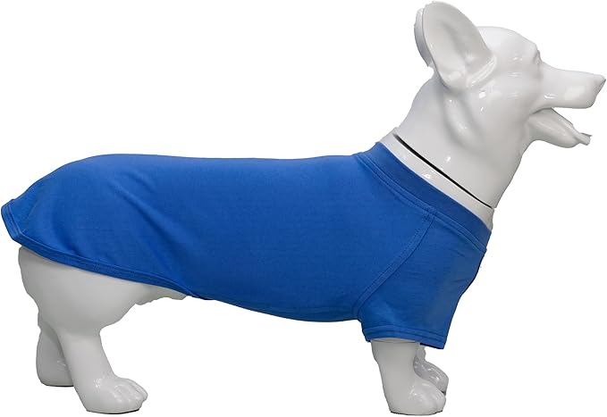 Lovelonglong Pet Clothing Dog Costumes Dachshund Clothes Blank T-Shirt Tee Shirts for Dachshund Dogs,Corgi 100% Cotton Blue D-M