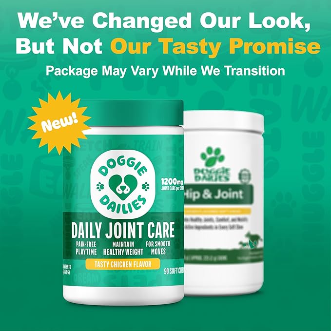 Doggie Dailies Glucosamine for Dogs - Joint Supplement for of All Breeds & Sizes - Hip and Joint Supplement - Premium Glucosamine and Chondroitin for Dogs (Chicken) 225 Chews