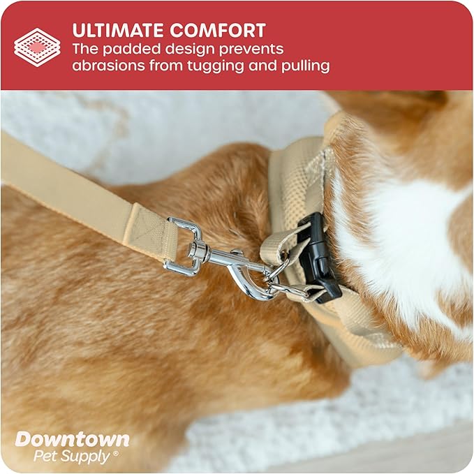 Downtown Pet Supply Step in Dog Harness No Pull, X-Large, Khaki - Adjustable Harness with Padded Mesh Fabric and Reflective Trim - Buckle Strap Harness for Dogs