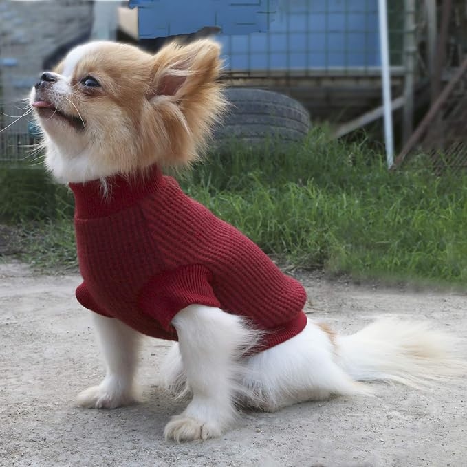LOPHIPETS Lightweight Dog Sweaters for Puppy Small Dogs Puppy Chihuahua Yorkie Clothes-Red/M