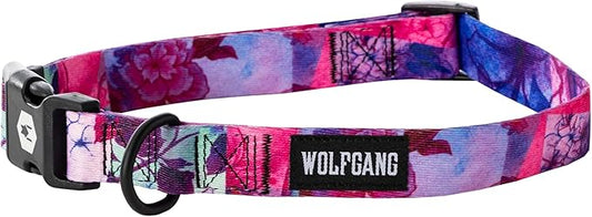 Wolfgang Heavy Duty, Adjustable Dog Collar with Quick Release Nylon Buckle for Walking & Training, Daydream Print, Small