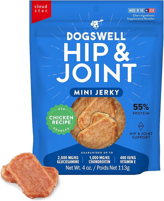 DOGSWELL 842227 Hip & Joint Mini Jerky Pet Food, 4 Oz (842227)