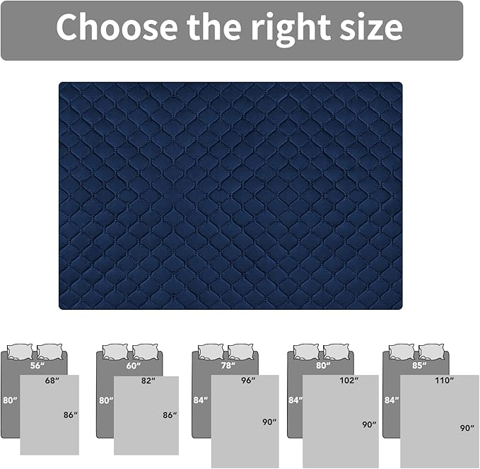 Easy-Going 100% Waterproof Dog Bed Cover Reversible Leak Proof Couch Cover Washable Sofa Cover Furniture Protector Blanket for Pets Kids Children Dog Cat (102x90 Inch, Navy/Ivory)