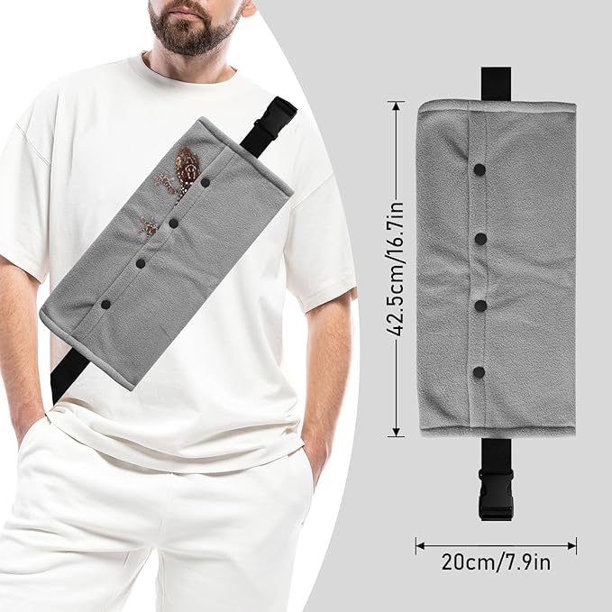 Bearded Dragon Carrier and Leather Leash, Adjustable Harness and Reptile Small Pet Coral Fleece Backpack for Outdoor Travel Walking Rest -Black